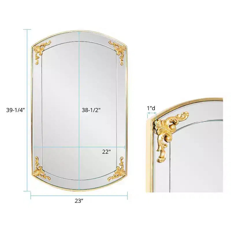 Miroir de courtoisie rectangulaire doré Brockwell 23"x39.25"