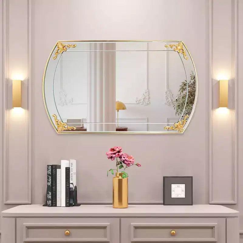 Miroir de courtoisie rectangulaire doré Brockwell 23"x39.25"