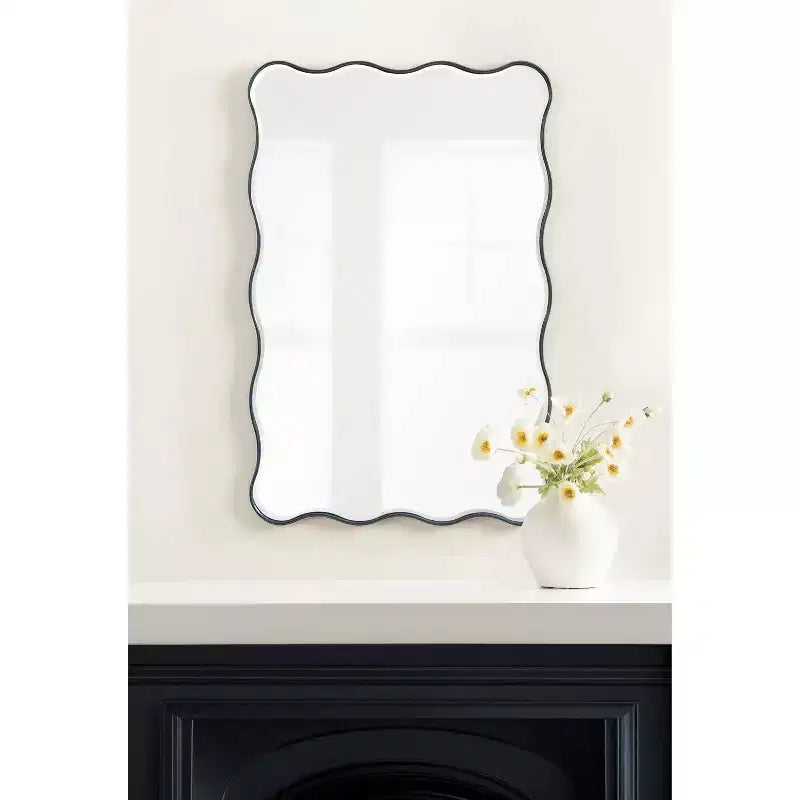 Miroir rectangulaire festonné Viona 24"X36" bleu marine