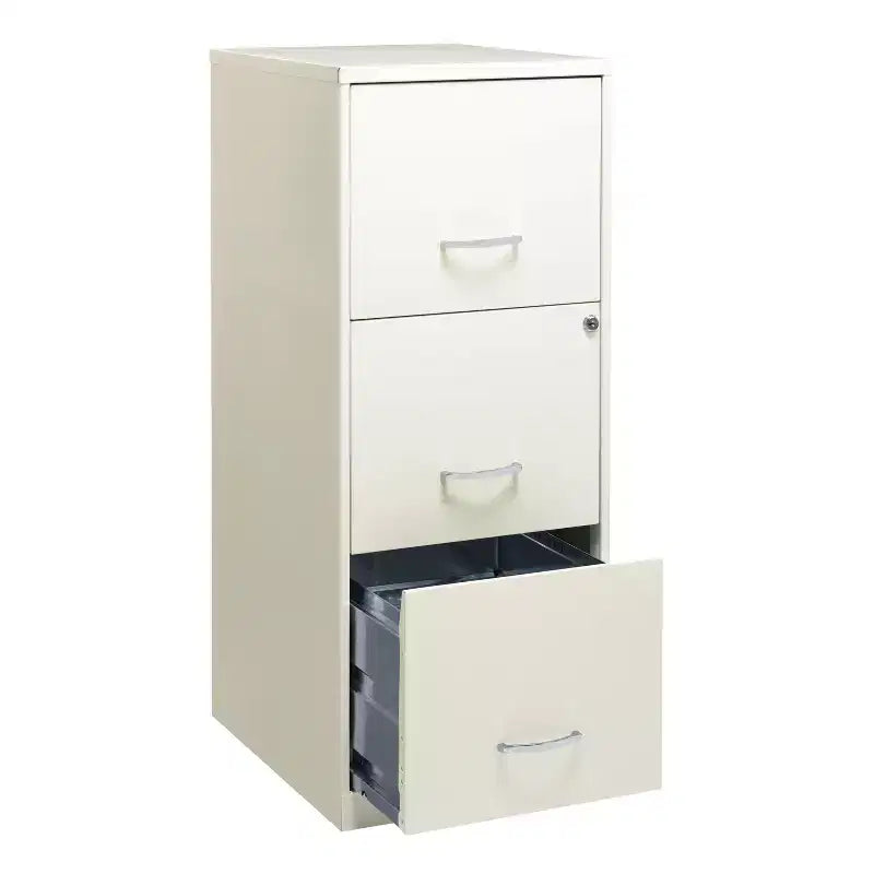 Classeur vertical intelligent à 3 tiroirs de 45,7 cm de profondeur, largeur lettre, blanc perle