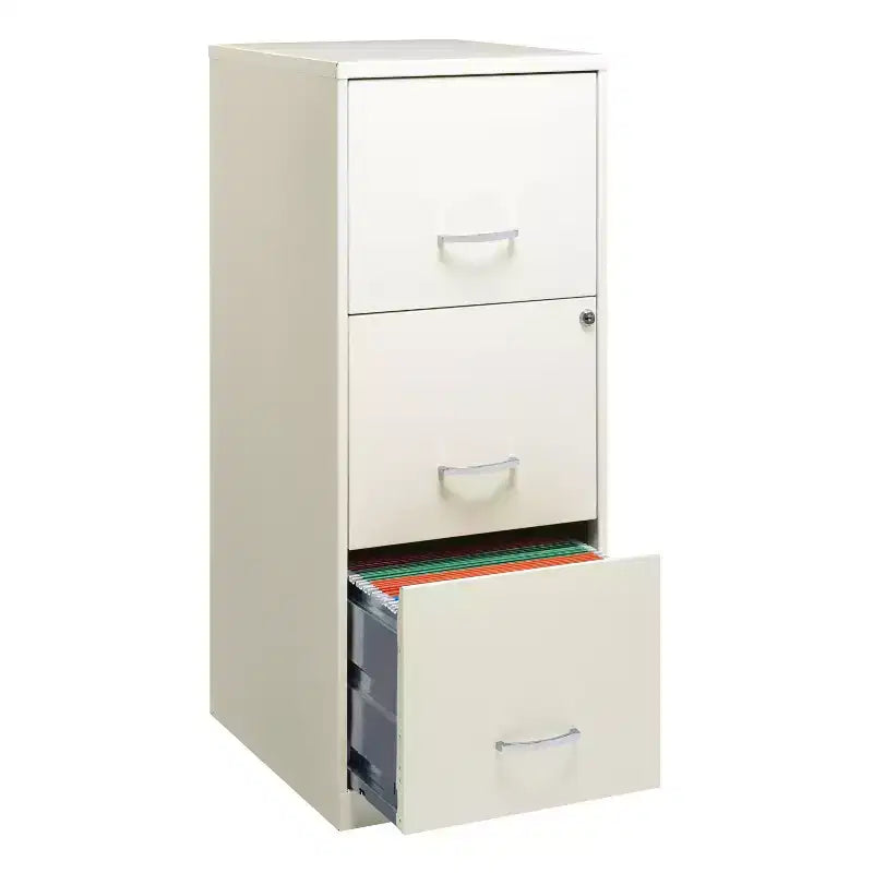 Classeur vertical intelligent à 3 tiroirs de 45,7 cm de profondeur, largeur lettre, blanc perle