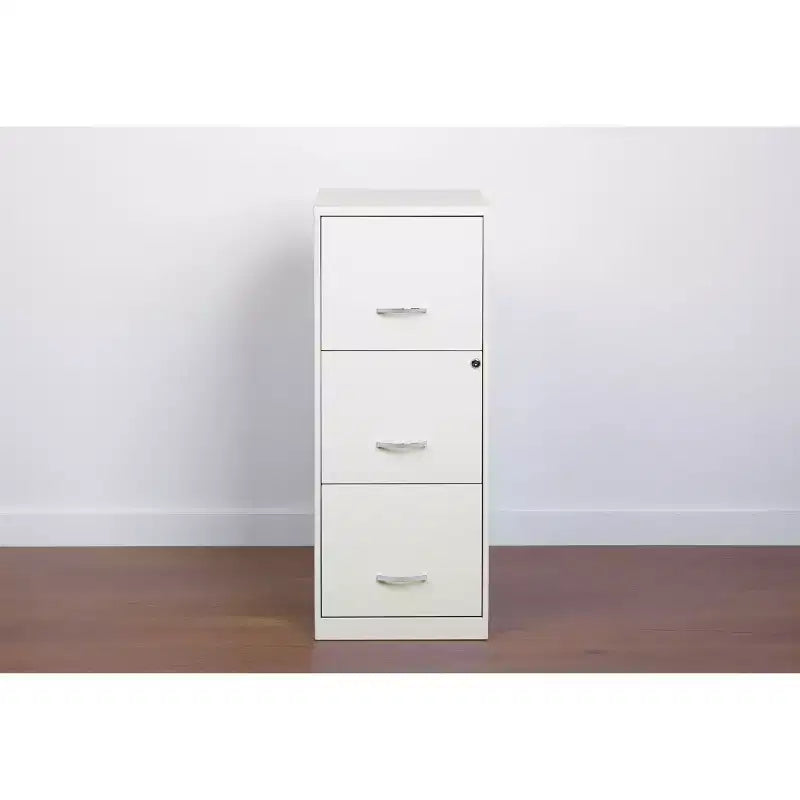 Classeur vertical intelligent à 3 tiroirs de 45,7 cm de profondeur, largeur lettre, blanc perle