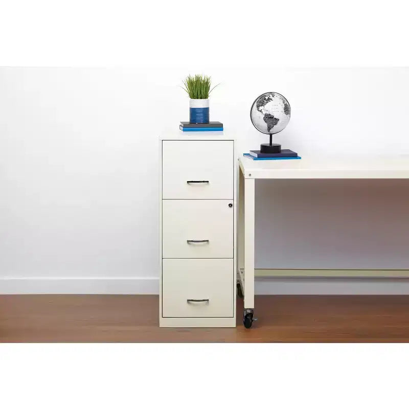 Classeur vertical intelligent à 3 tiroirs de 45,7 cm de profondeur, largeur lettre, blanc perle