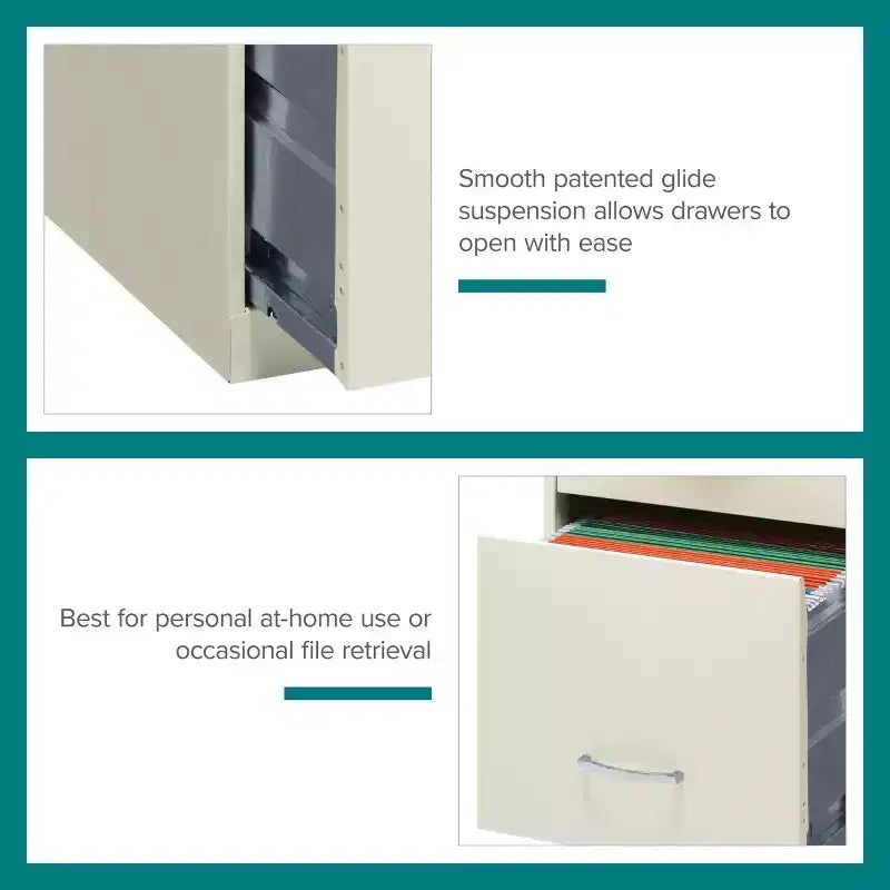 Classeur vertical intelligent à 3 tiroirs de 45,7 cm de profondeur, largeur lettre, blanc perle