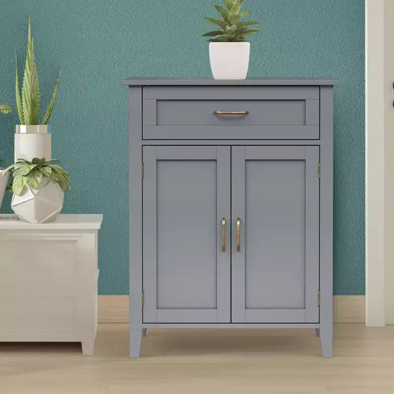Meuble de salle de bain en bois Mercer, meuble bas de rangement avec tiroir, gris