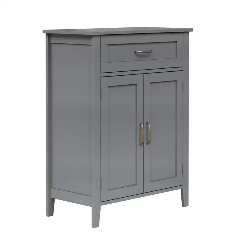 Meuble de salle de bain en bois Mercer, meuble bas de rangement avec tiroir, gris