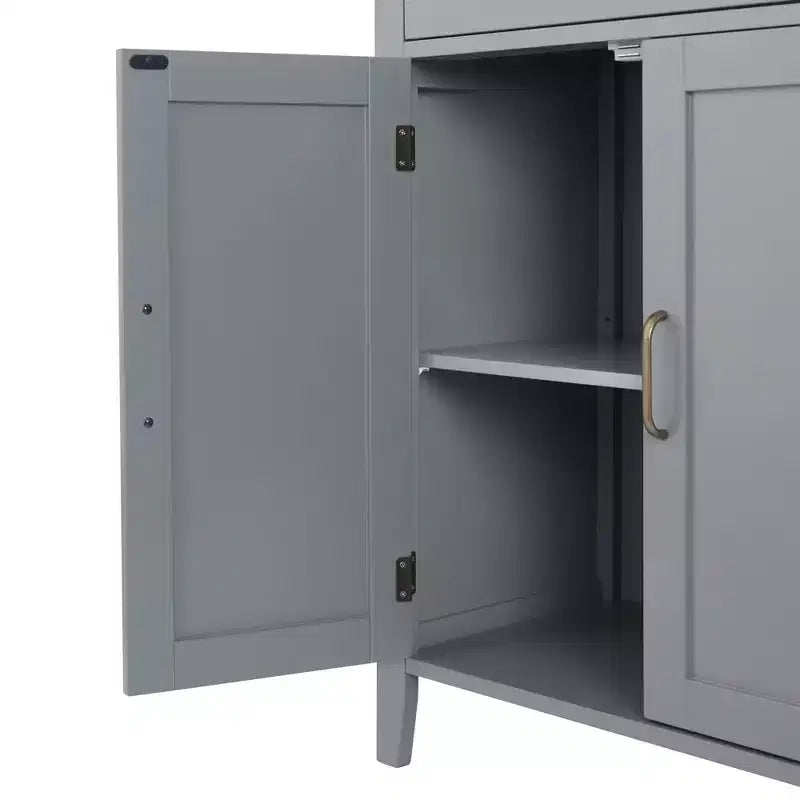 Meuble de salle de bain en bois Mercer, meuble bas de rangement avec tiroir, gris