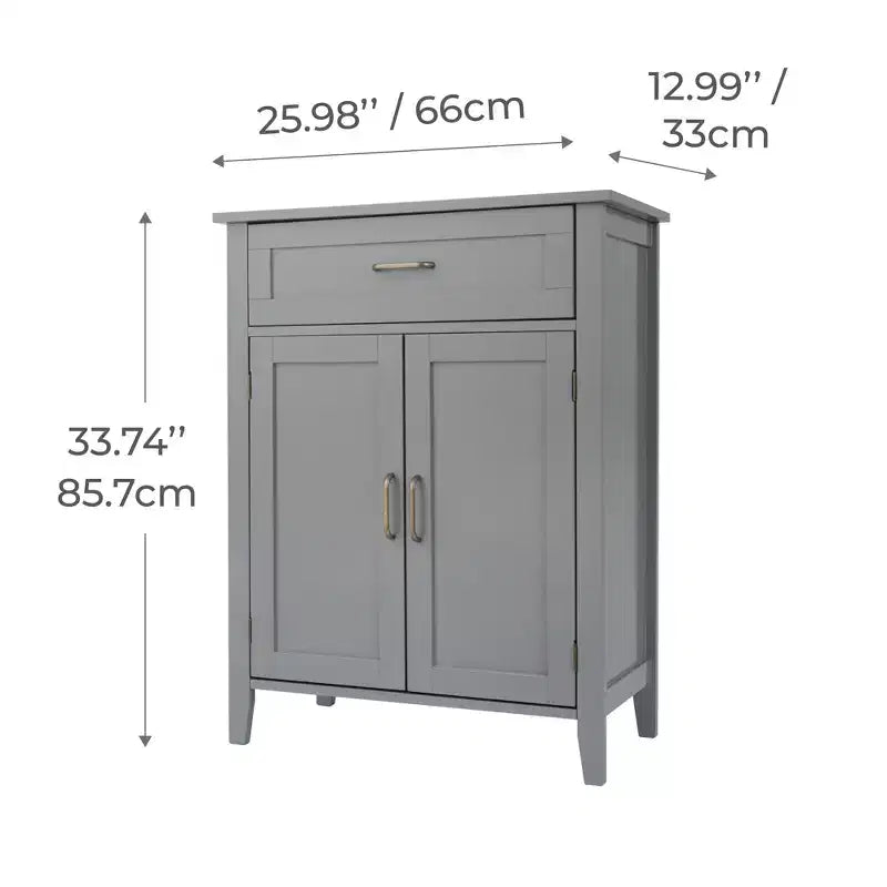 Meuble de salle de bain en bois Mercer, meuble bas de rangement avec tiroir, gris