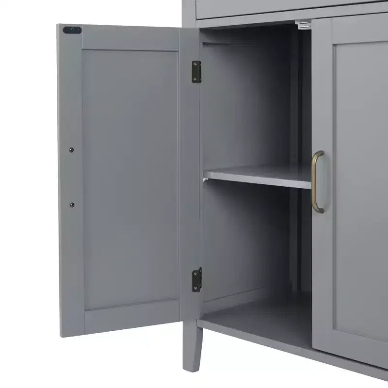 Meuble de salle de bain en bois Mercer, meuble bas de rangement avec tiroir, gris