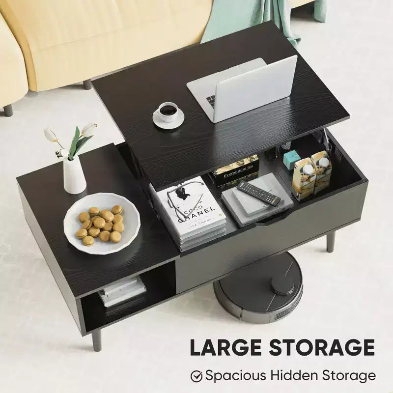 Table basse - Plateau relevable avec rangement pour le salon