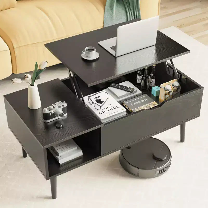 Table basse - Plateau relevable avec rangement pour le salon