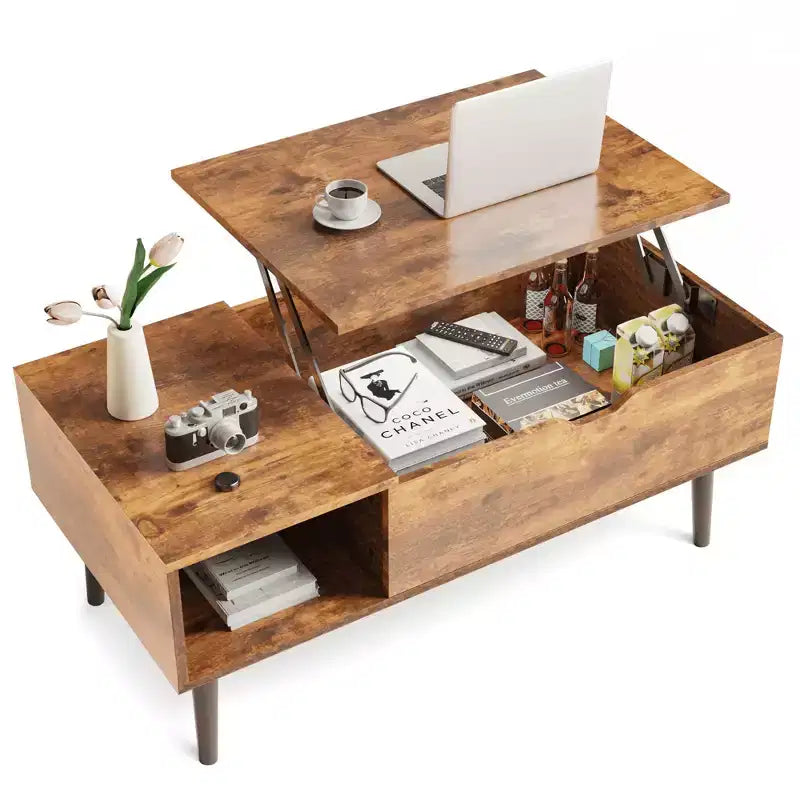Table basse - Plateau relevable avec rangement pour le salon