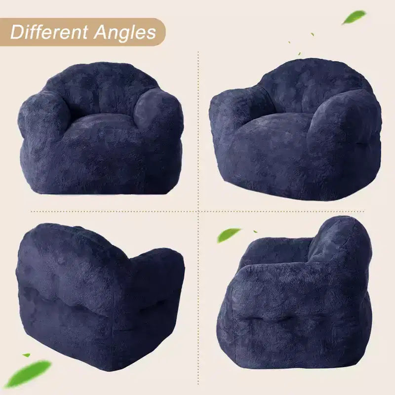 Grand pouf extra large pour chambre à coucher et salon, bleu