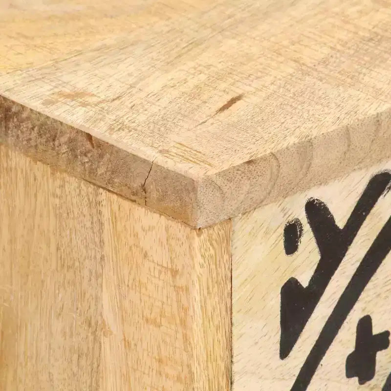 Meuble TV en bois de manguier naturel avec accents noirs