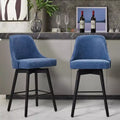26 Counter Height Barstools,Mid Century Bar Chairs with Back & Wood Legs for Dining Room Kitchen Island