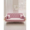 MAYEERTY Love Seat Vintahe Velvet Sofa Comfortable for Liviing Room Bedroom Pink