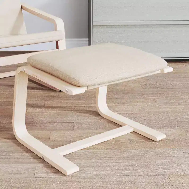 Repose-pieds ottoman Pouf Tabouret Pouf Siège de salon en tissu - Crème