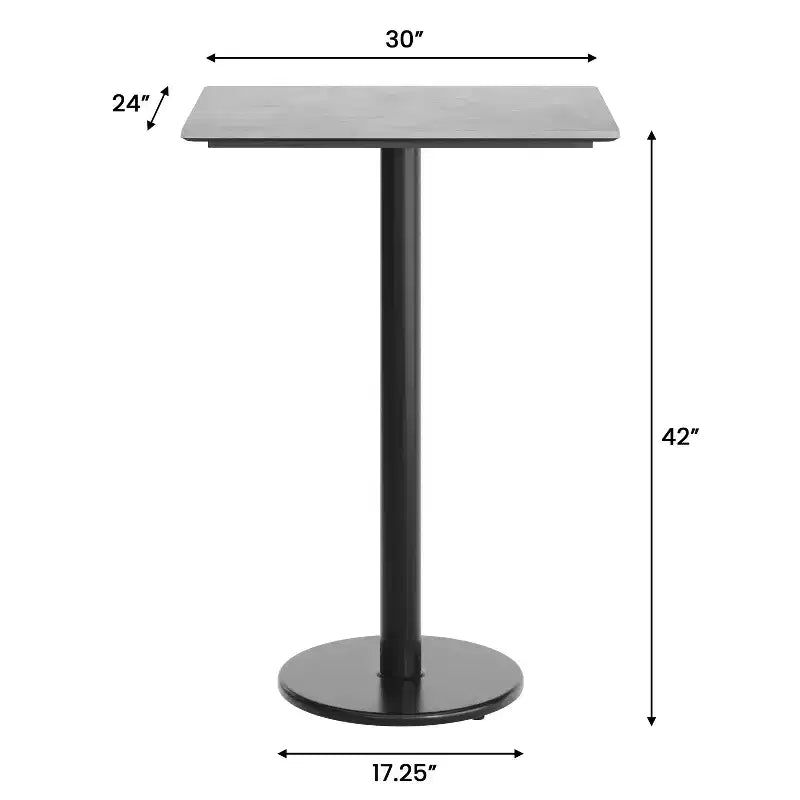 Table Acadia avec technologie HPL et piètement hauteur de bar
