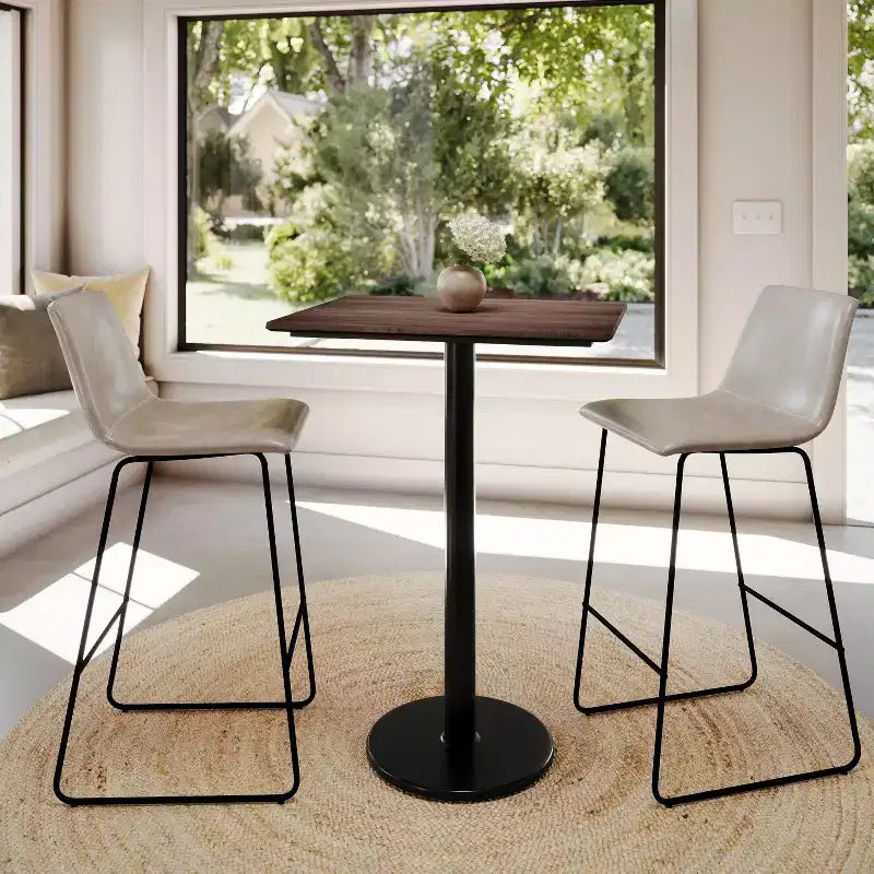 Table Acadia avec technologie HPL et piètement hauteur de bar