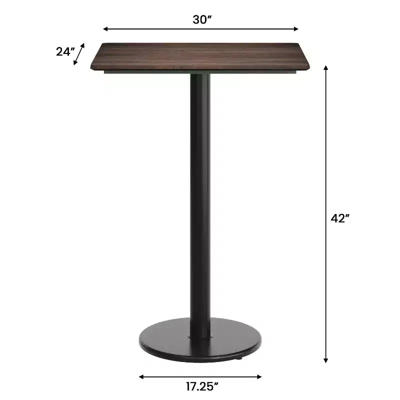 Table Acadia avec technologie HPL et piètement hauteur de bar