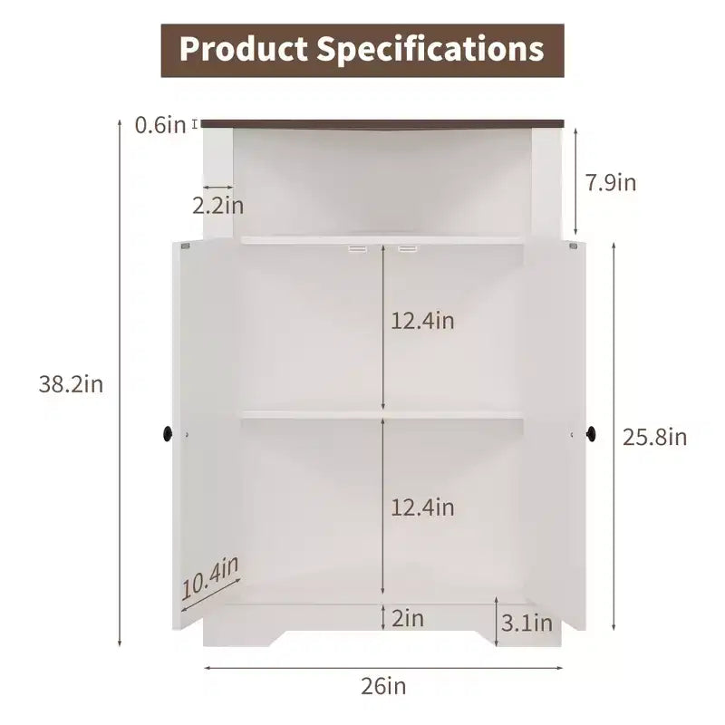 Meuble d'angle de ferme avec porte et étagère réglable, petit organiseur d'angle de sol pour salle de bain, cuisine, salon