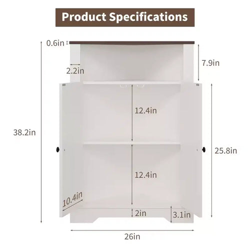 Meuble d'angle de ferme avec porte et étagère réglable, petit organiseur d'angle de sol pour salle de bain, cuisine, salon