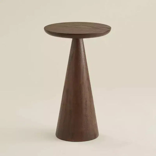Table d'appoint 20 haute en bois finition noyer rustique moderne