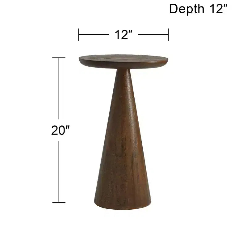 Table d'appoint Owen 20 en bois massif finition noyer rustique et moderne