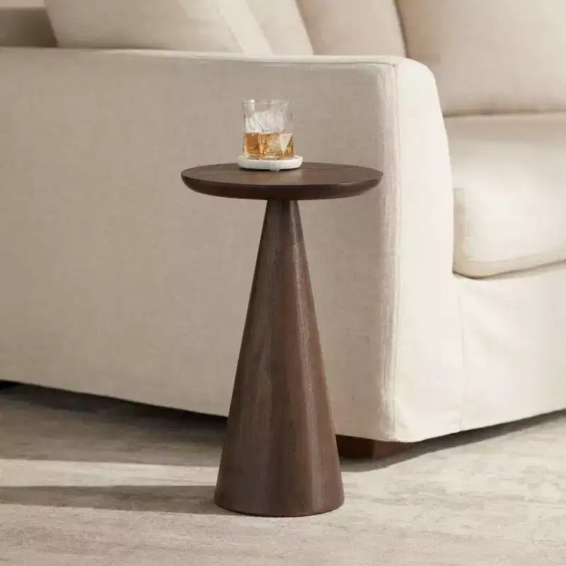 Table d'appoint Owen 20 en bois massif finition noyer rustique et moderne
