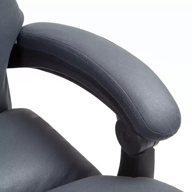 Fauteuil de bureau massant en microfibre, inclinable et chauffant avec repose-pieds, double rembourrage, roulettes pivotantes