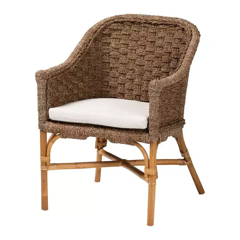 Fauteuil en jonc de mer et rotin Luis Jonc de mer naturel/Naturel