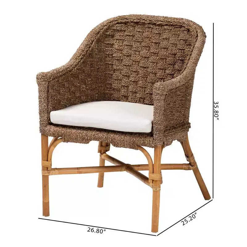 Fauteuil en jonc de mer et rotin Luis Jonc de mer naturel/Naturel