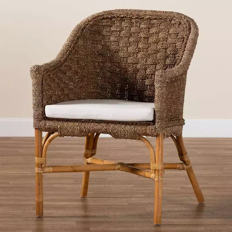 Fauteuil en jonc de mer et rotin Luis Jonc de mer naturel/Naturel