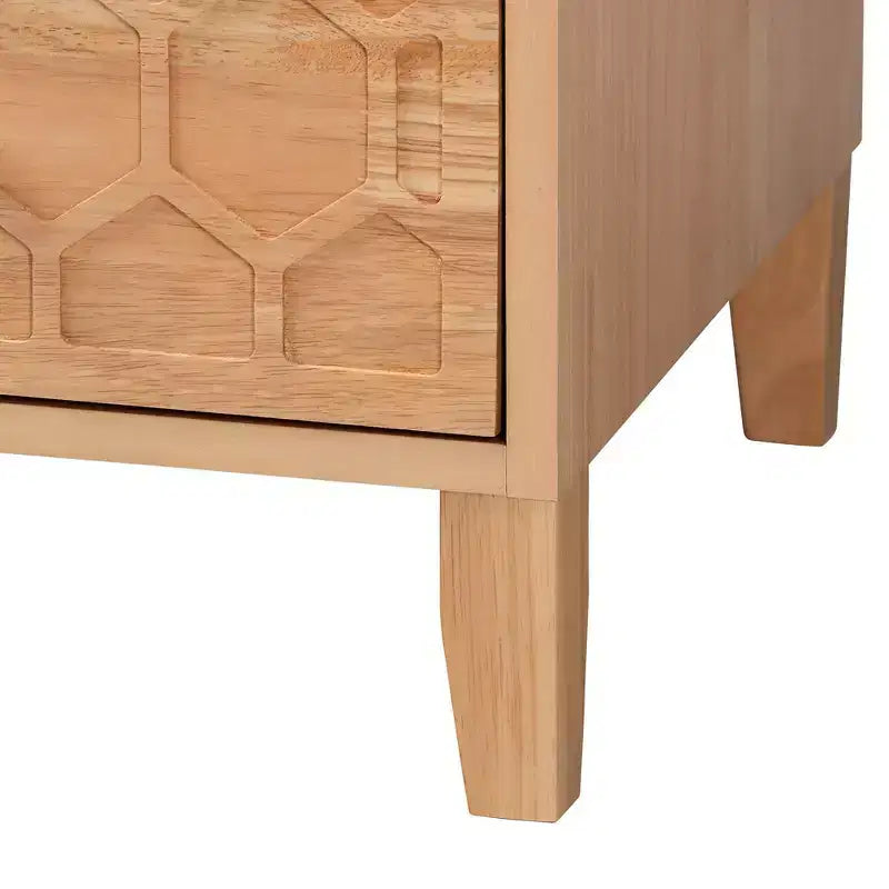 Commode 3 tiroirs Hosea nid d'abeille naturel