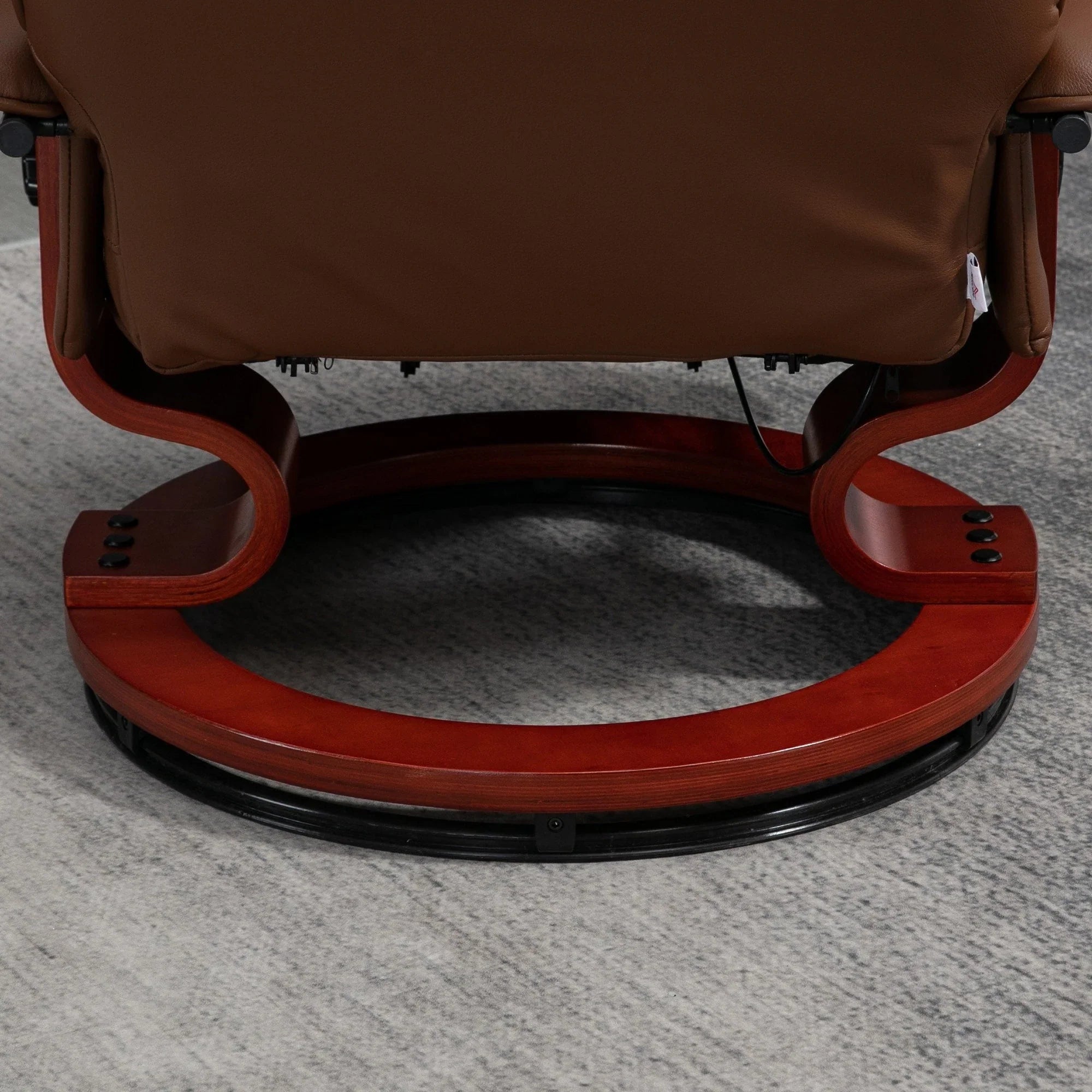 Fauteuil inclinable manuel pivotant en similicuir HomCom avec repose-pieds confortable et relaxant