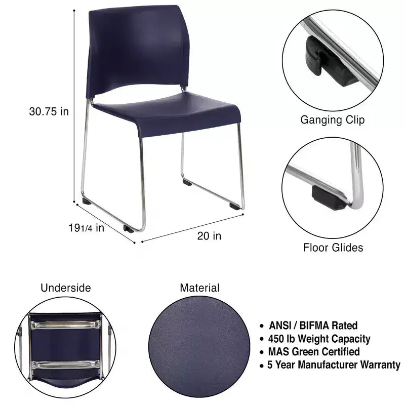 Chaise empilable en plastique Jody Collection, lot de 4