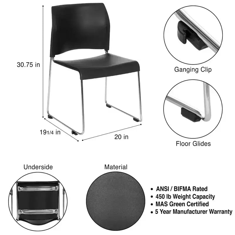 Chaise empilable en plastique Jody Collection, lot de 4