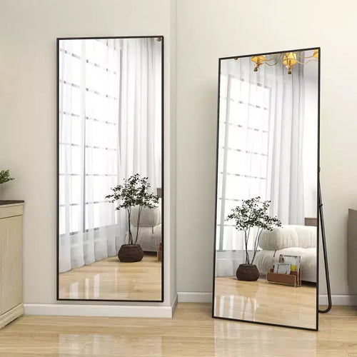 HOMLUX 18x58 Rectangle Full Length Floor Mirror Leaning Design Bathroom Entryway,Black/Gold