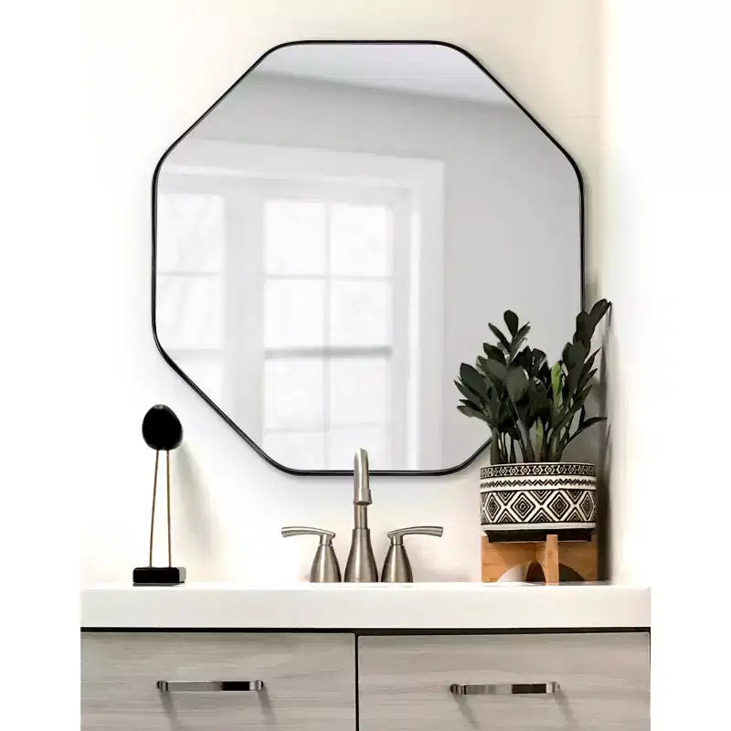 Miroir Mural Décoratif Octogonal Encadré Rollo 24 x 24