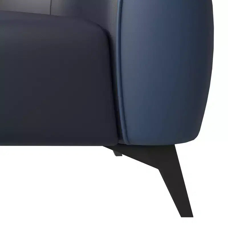 Fauteuil accent en cuir une place avec pieds en acier inoxydable, noir/blanc