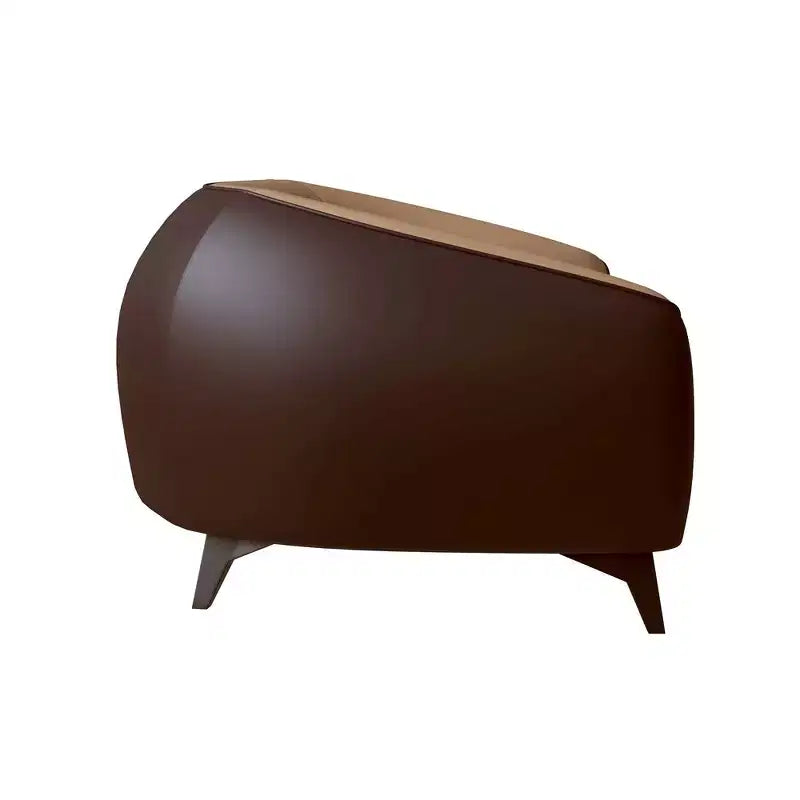 Fauteuil accent en cuir une place avec pieds en acier inoxydable, noir/blanc