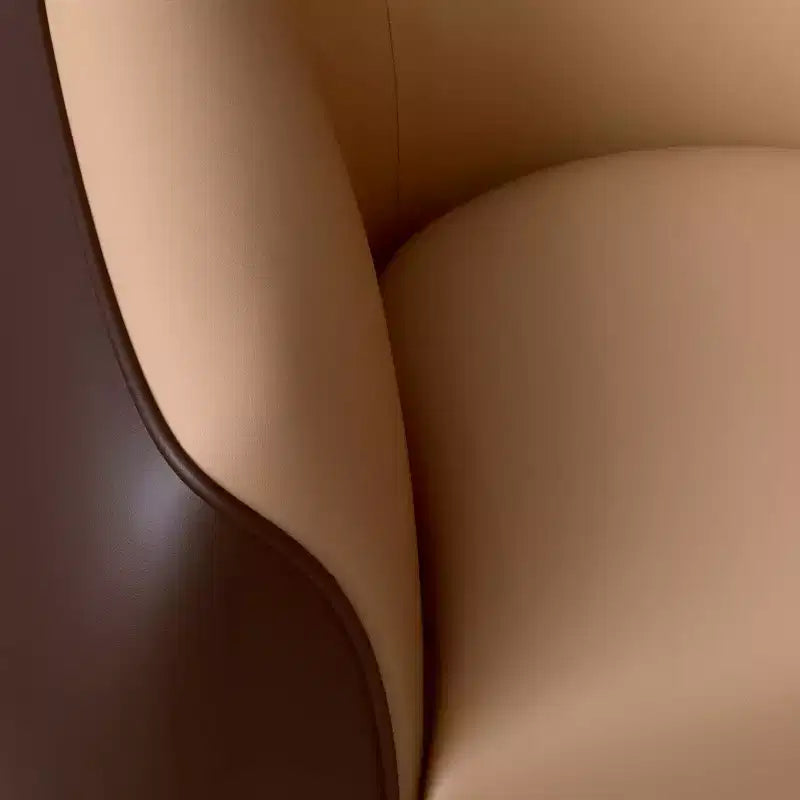Fauteuil accent en cuir une place avec pieds en acier inoxydable, noir/blanc