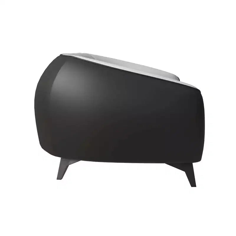 Fauteuil accent en cuir une place avec pieds en acier inoxydable, noir/blanc