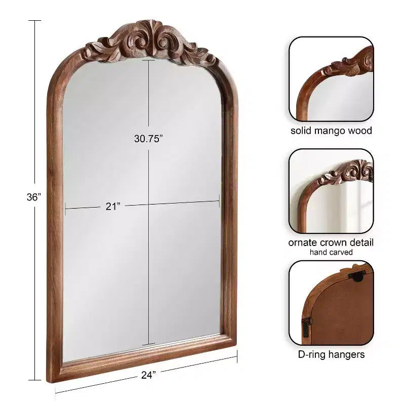 Miroir arche en bois Arendahl 24x36