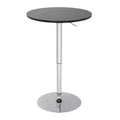 FDW Bar Table with Sleek Chrome Base and Black Top Perfect for for Dining Room Home Kitchen, Black