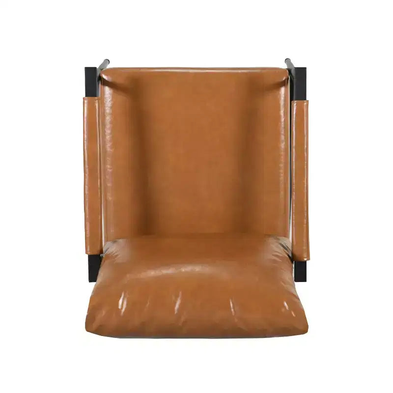 Fauteuil d'appoint Wayne en similicuir et métal, marron/noir