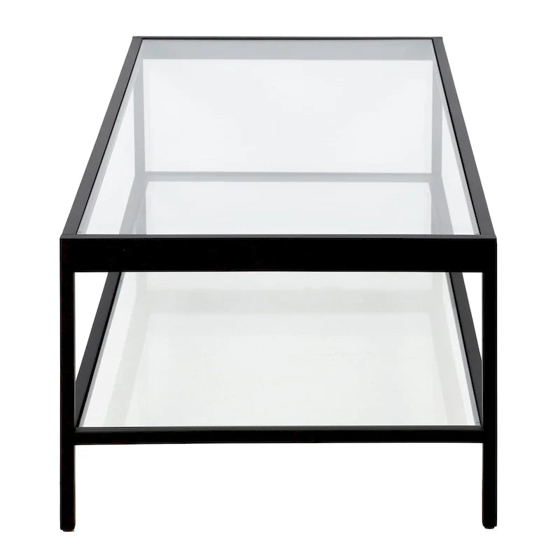 Table basse Alexis en métal et verre